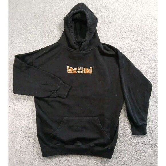 Men’s Boyz n The Hood Ice Cube Black Hoodie Sweatshirt Front Pocket Size Lg - Picture 1 of 8